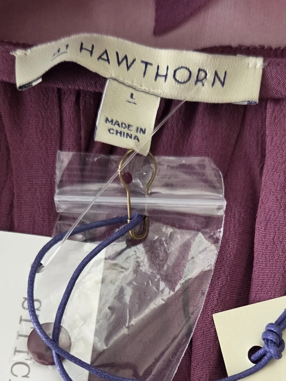 NWT 41 Hawthorne Sleeveless Sheer Blouse Large- Plum Button Up - Picture 6 of 8